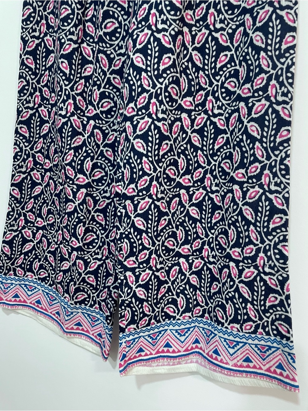 Sundance Zola Wide Leg Pants Women’s S Blue Paisley Cotton Gauze Boho - Picture 9 of 16